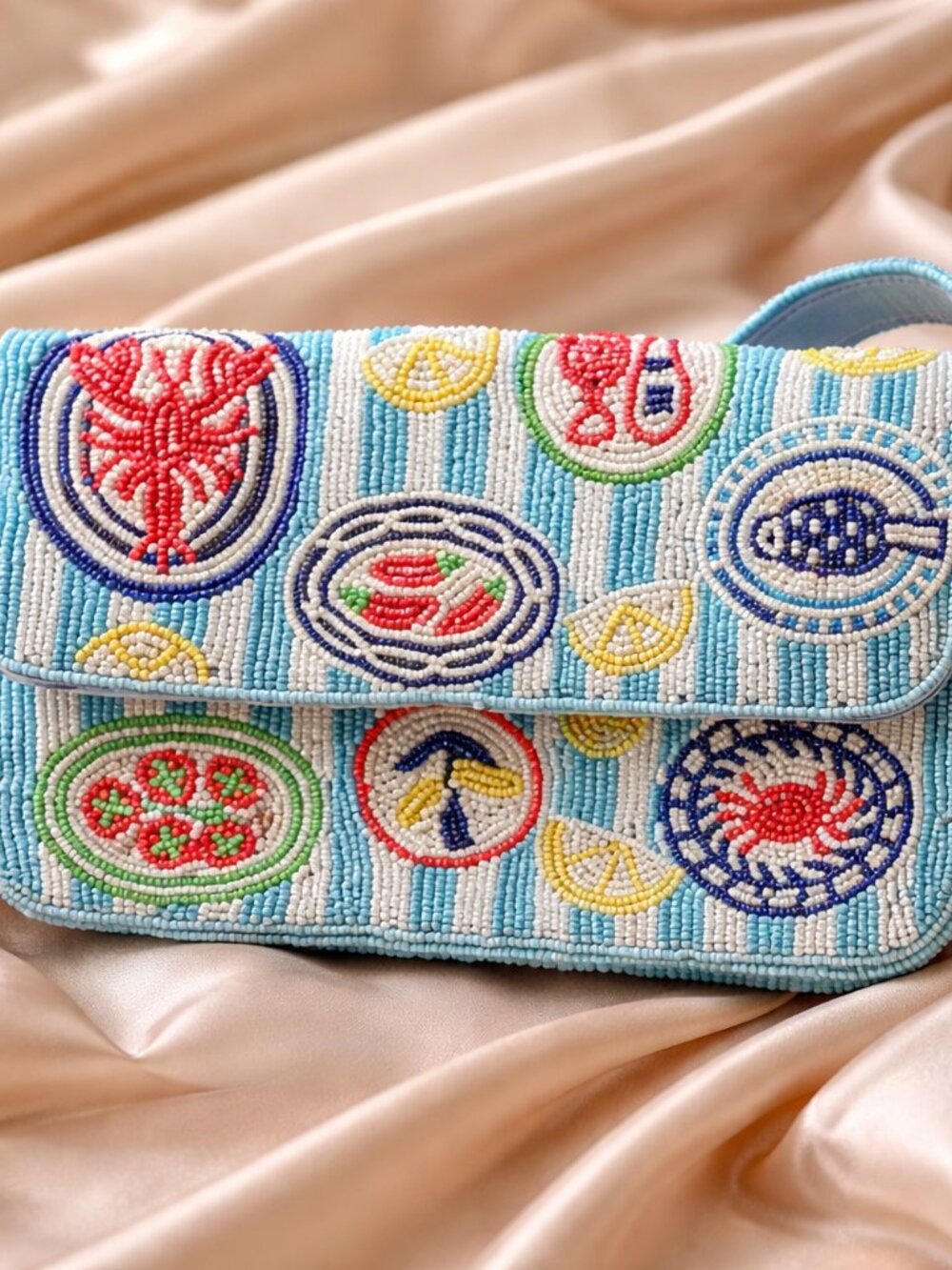 Coastal Chic Beaded Shoulder Bag 🦀 Amalfi Coast aesthetic